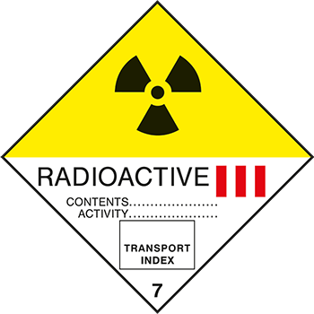 Radioaktive Stoffe Klasse 3 | Gefahrgutetiketten