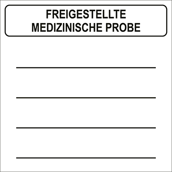 Freigestellte medizinische Probe | Gefahrgutetiketten