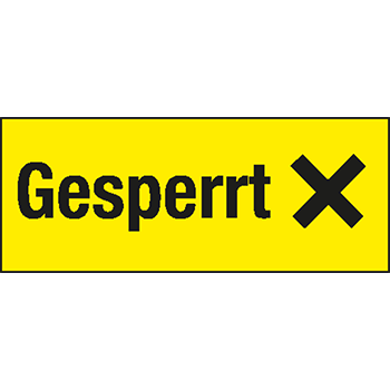 Gesperrt | Hinweisetiketten
