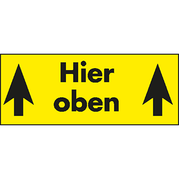 Hier oben | Hinweisetiketten