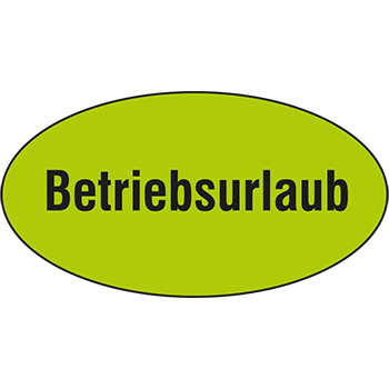 Betriebsurlaub | Hinweisetiketten