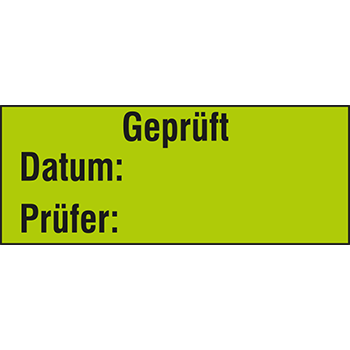 Geprüft | Hinweisetiketten