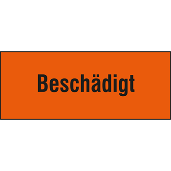 Beschädigt | Hinweisetiketten