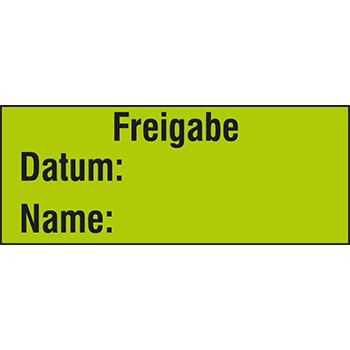 Freigabe | Hinweisetiketten