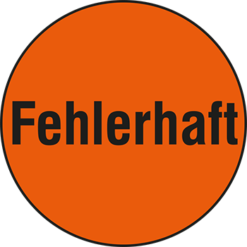 Fehlerhaft | Hinweisetiketten