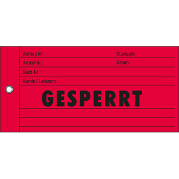 Gesperrt | Kartonetiketten