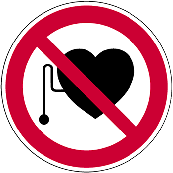 Verbot für Pers. m. Herzschrittmacher | Piktogramme und Sicherheitsschilder 