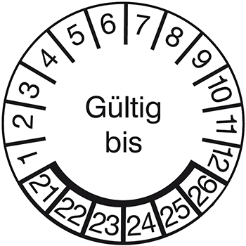 Gültig bis | Prüfplaketten