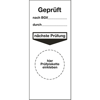 Grundplakette - Geprüft | Prüfplaketten