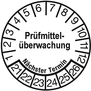 Prüfmittelüberwachung - Nächster Termin (weiß) | Prüfplaketten