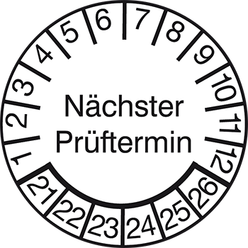 Nächster Prüftermin (weiß) | Prüfplaketten