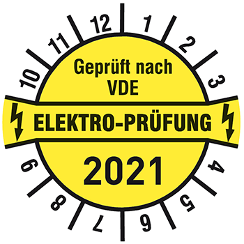 Geprüft nach VDE Elektroprüfung 2020 | Prüfplaketten