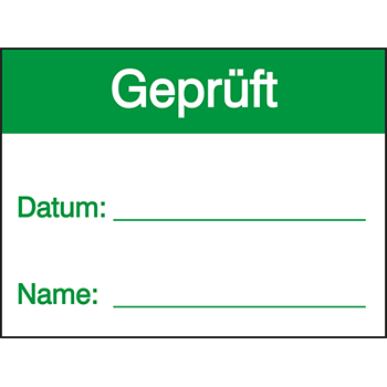 Geprüft | Qualitätssicherungs&shy;etiketten