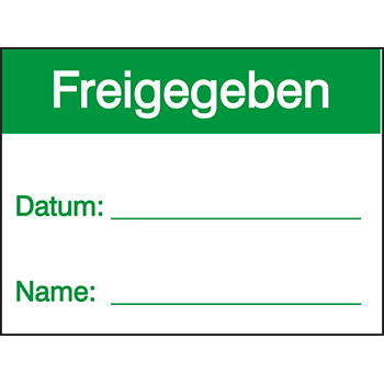 Freigegeben | Qualitätssicherungs&shy;etiketten