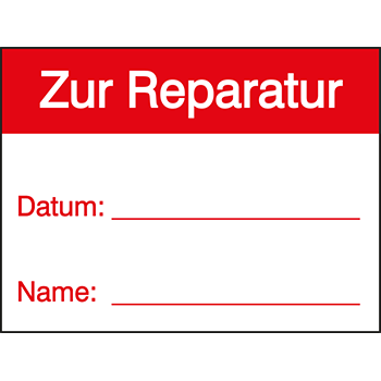 Zur Reparatur | Qualitätssicherungs&shy;etiketten