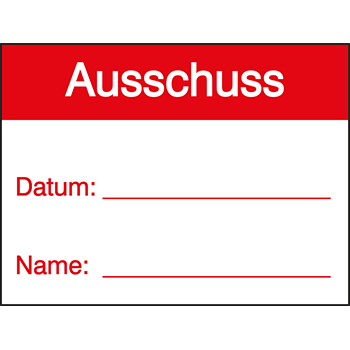 Ausschuss | Qualitätssicherungs&shy;etiketten