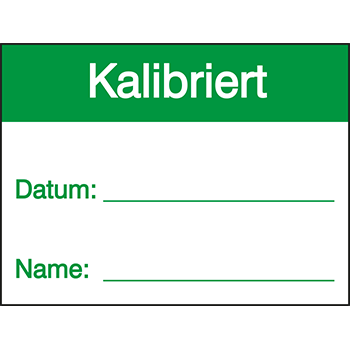 Kalibriert | Qualitätssicherungs&shy;etiketten