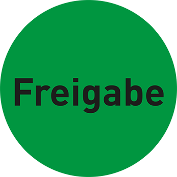 Freigabe | Qualitätssicherungs&shy;etiketten