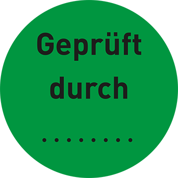 Geprüft durch | Qualitätssicherungs&shy;etiketten