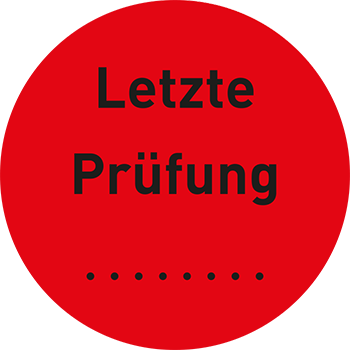 Letzte Prüfung | Qualitätssicherungs&shy;etiketten