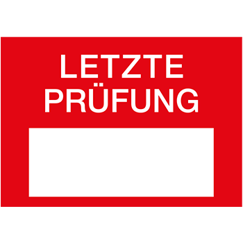 Letzte Prüfung | Qualitätssicherungs&shy;etiketten