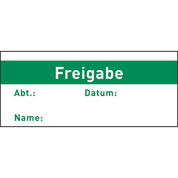 Freigabe | Qualitätssicherungs&shy;etiketten