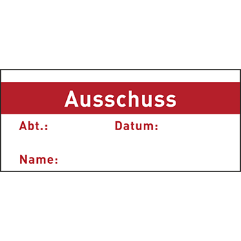 Ausschuss | Qualitätssicherungs&shy;etiketten