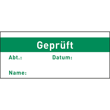 Geprüft | Qualitätssicherungs&shy;etiketten