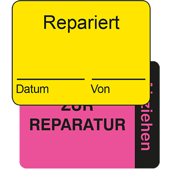 Repariert | Qualitätssicherungs&shy;etiketten