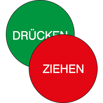 Drücken/Ziehen | Tür und Fensterschilder