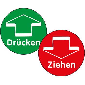 Drücken/Ziehen (Pfeil, Kontur) | Tür und Fensterschilder