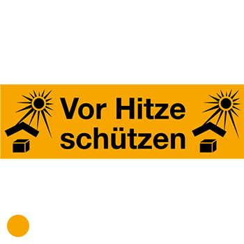 Vor Hitze schützen | Versandgut und Verpackungsetiketten