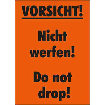 Vorsicht! Nicht werfen! | Versandgut und Verpackungsetiketten