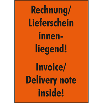 Rechnung/ Lieferschein innenliegend | Versandgut und Verpackungsetiketten