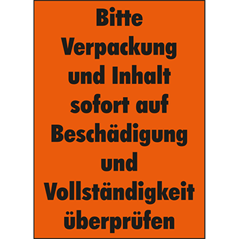 Verpackung und Inhalt überprüfen | Versandgut und Verpackungsetiketten