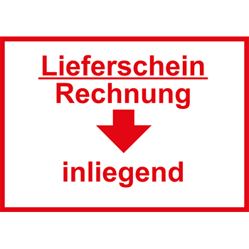 Lieferschein/Rechgnung inliegend | Versandgut und Verpackungsetiketten