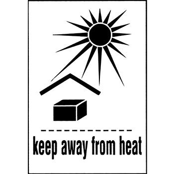 keep away from heat | Versandgut und Verpackungsetiketten